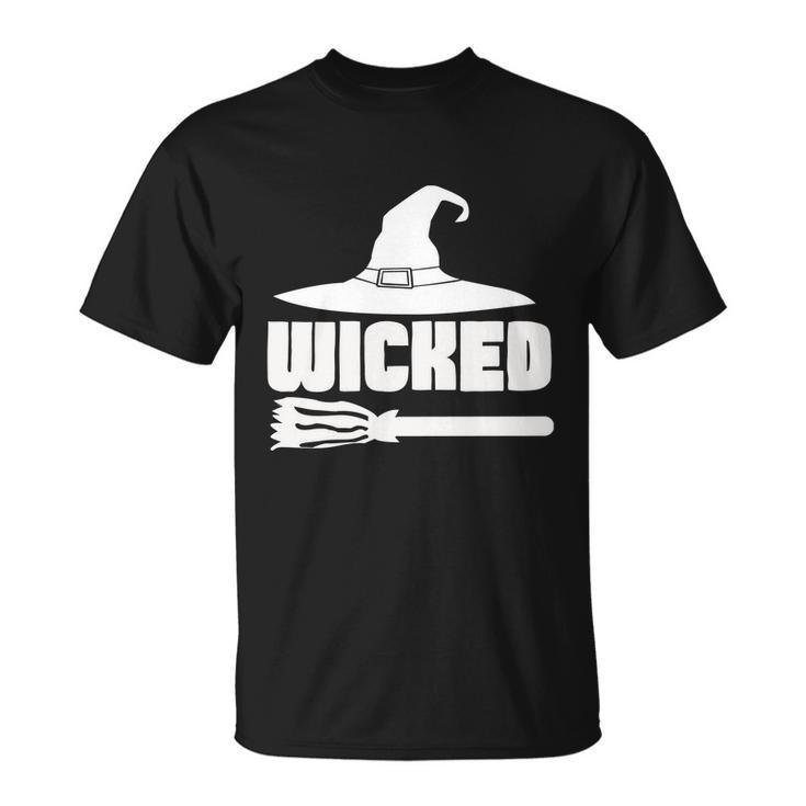 Wicked Witch Hat Broom Halloween Quote Unisex T-Shirt