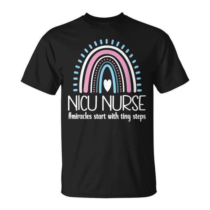 With Tiny Steps Nicu Nurse Neonatal Intensive Care Unit   Unisex T-Shirt