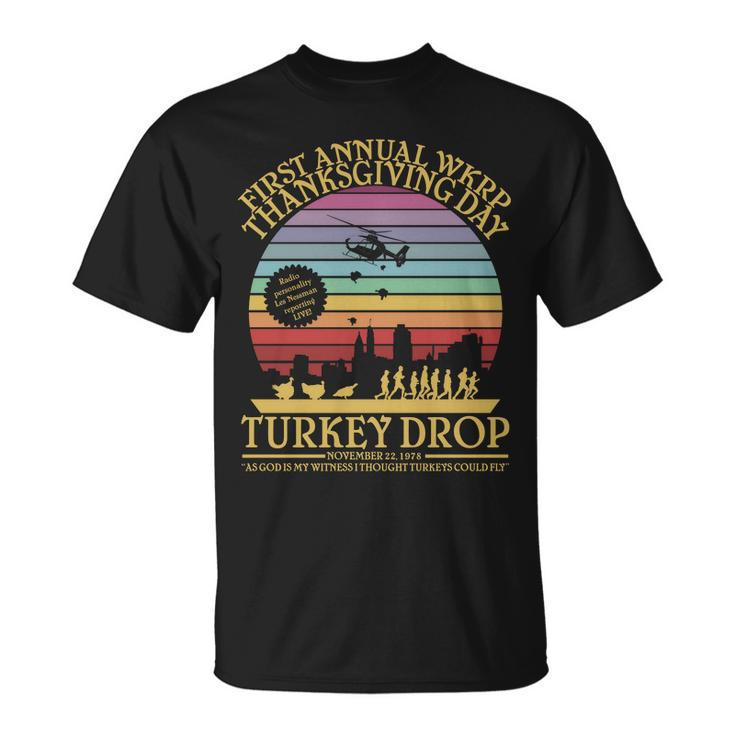 Wkrp Thanksgiving Turkey Drop Funny Retro Tshirt Unisex T-Shirt