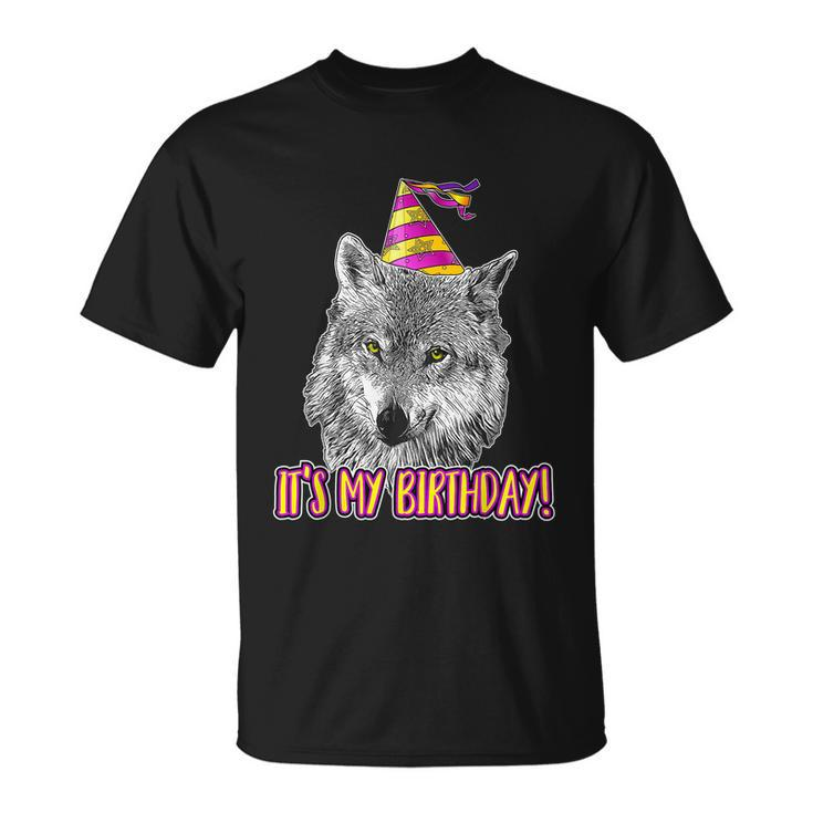 Wolf Birthday Themed Party Wolves Theme Girl Wolf Lover Unisex T-Shirt