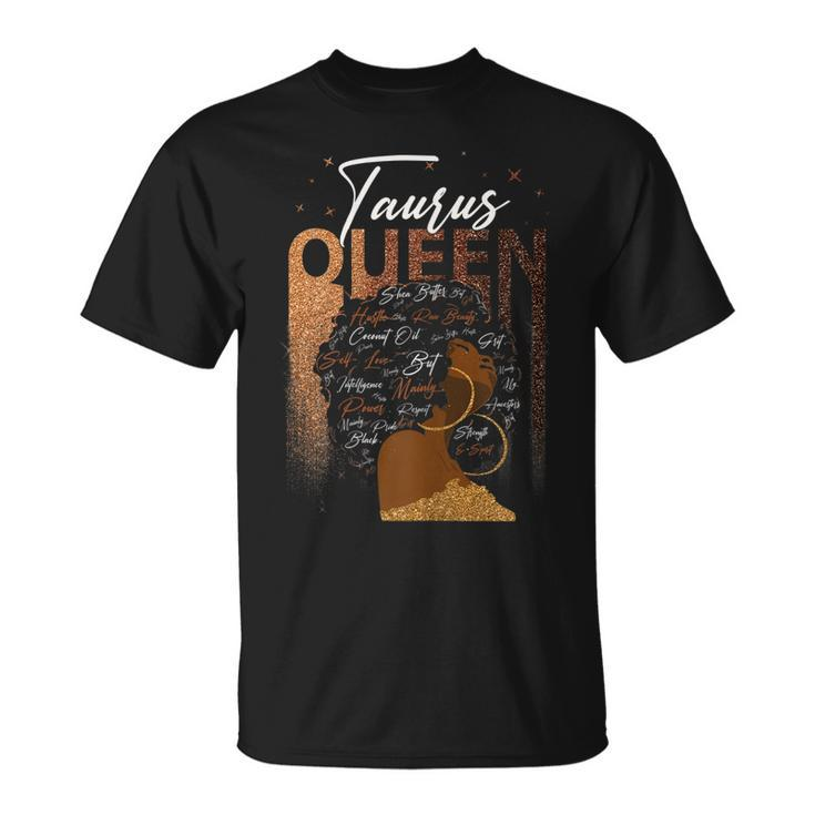Womens Funny Taurus Girl Zodiac Birthday Pride Melanin Afro Queen  Unisex T-Shirt