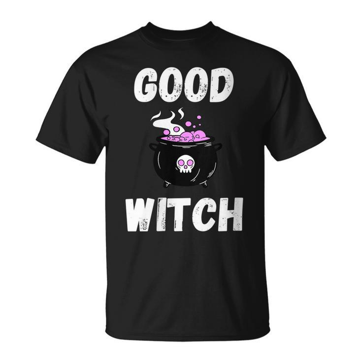 Womens Halloween Witch Good Bad Scary Witch Vibes Costume Basic  Unisex T-Shirt