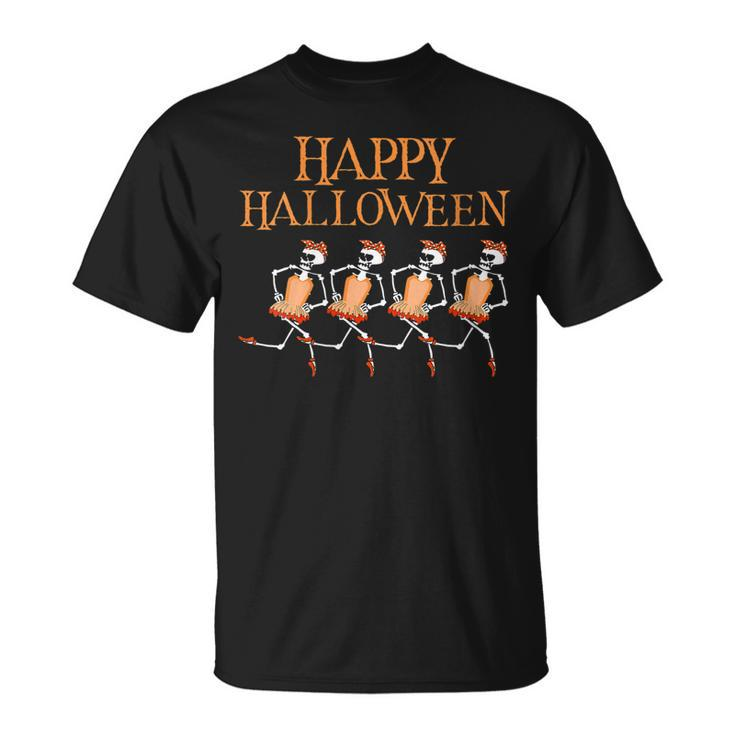 Womens Happy Costumes Halloween Skeleton Dancing Ballet Funny Gift  Unisex T-Shirt