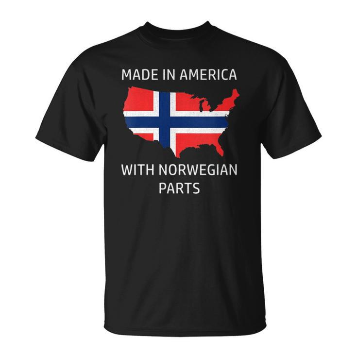 Womens Made In America With Norwegian Parts &8211 Norway And Usa Pride  Unisex T-Shirt