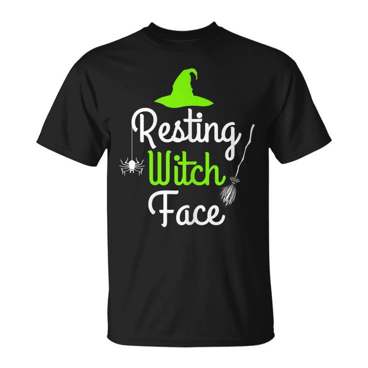 Womens Resting Witch Face Halloween Fall Funny Trick Or Treat Sassy  Unisex T-Shirt