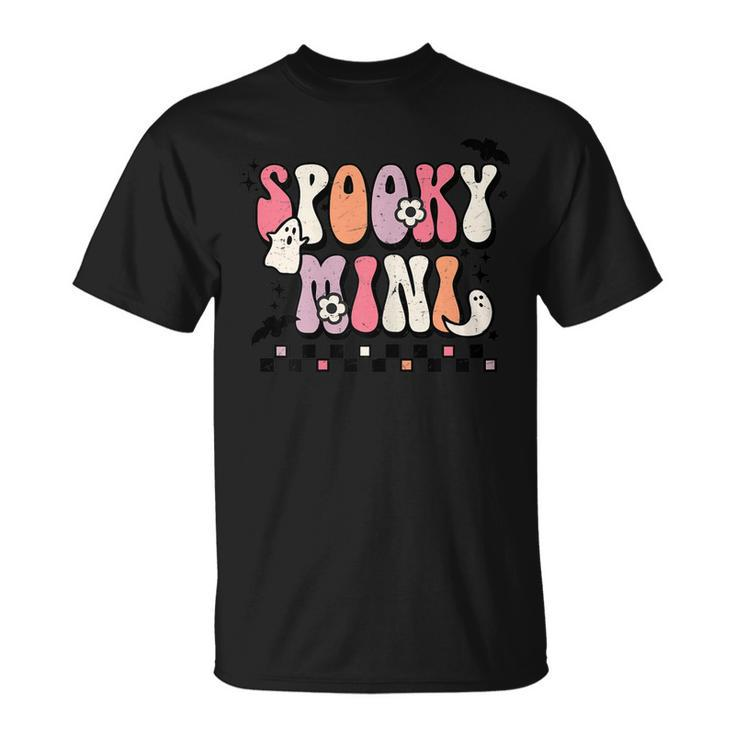 Womens Spooky Mini Cool Mini Funny Floral Ghost Halloween Vibes  Unisex T-Shirt