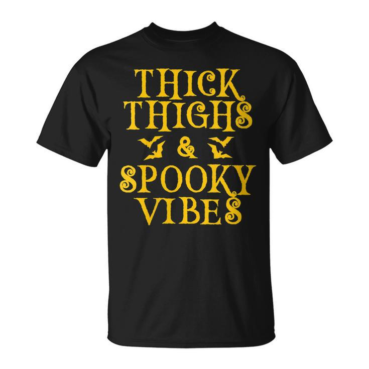 Womens Thick Thighs And Spooky Vibes Sassy Lady Halloween   Unisex T-Shirt
