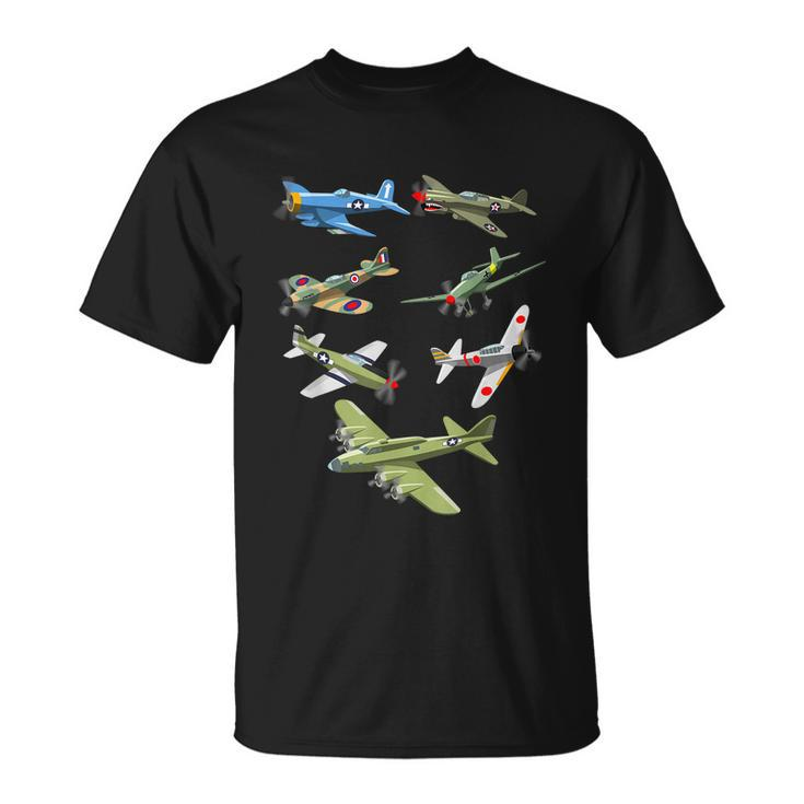 Ww2 Warbirds Warplanes P51 Mustang Spitfire Stuka Tshirt Unisex T-Shirt