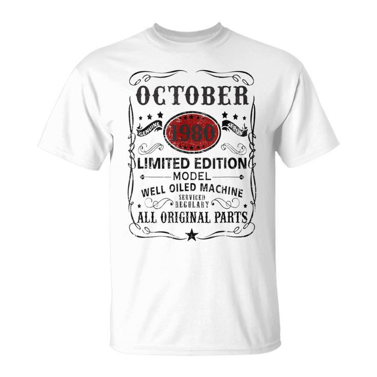 42 Years Old Decoration October 1980 42Nd Birthday T-shirt