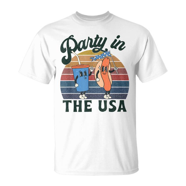 4Th Of July For Hot Dog Lover Party In The Usa Vintage  Unisex T-Shirt