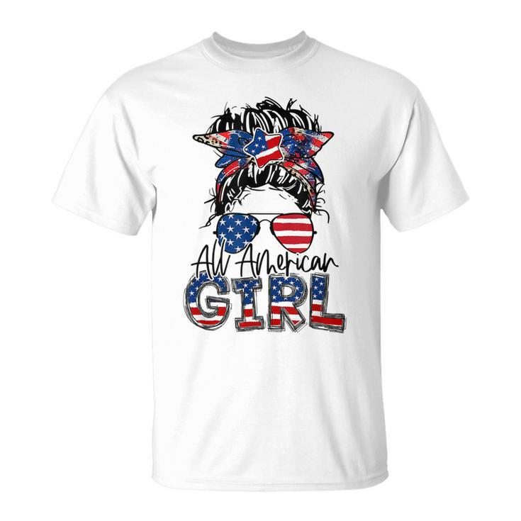 All American Girl 4Th Of July Girls Kids Sunglasses Family  V2 Unisex T-Shirt