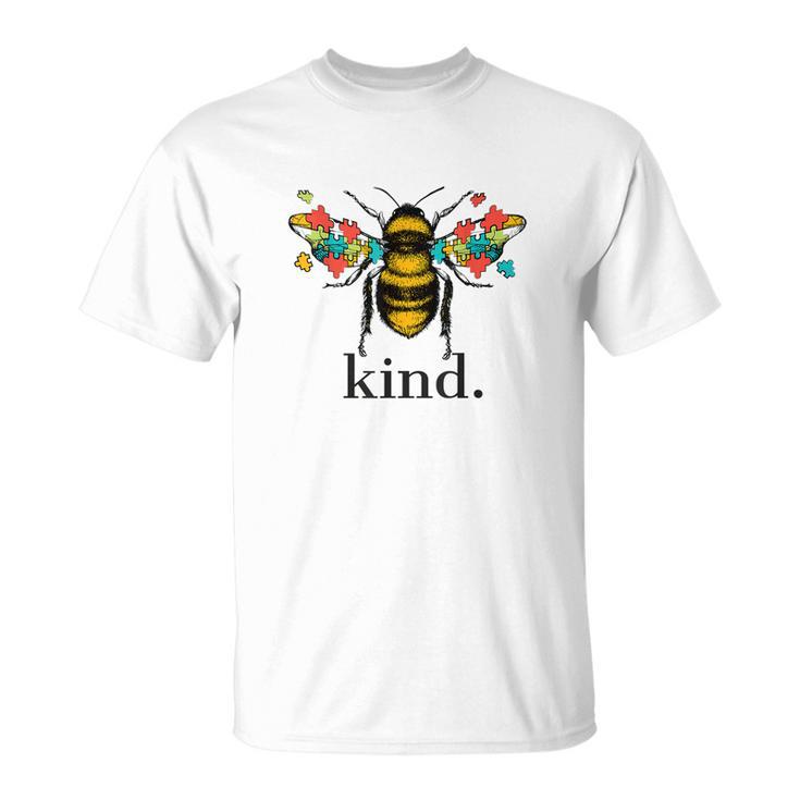 Autism Awareness Bee Kind Puzzle Pieces Tshirt Unisex T-Shirt