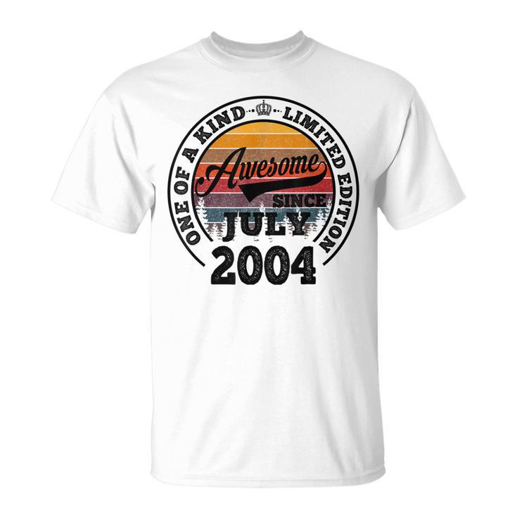 Awesome Since July 2004 18Th Birthday 18 Years Old T-shirt