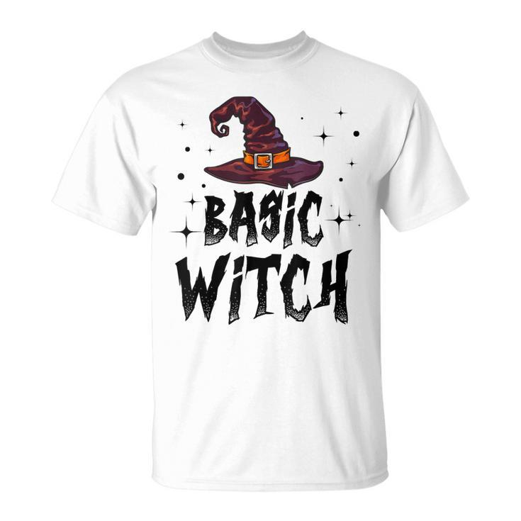Basic Witch Women Halloween Distressed Witch Hat  Unisex T-Shirt