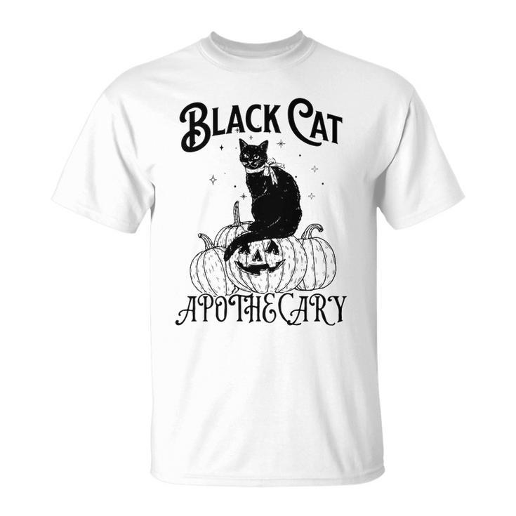 Black Cat Apothecary Pumpkin Halloween Unisex T-Shirt
