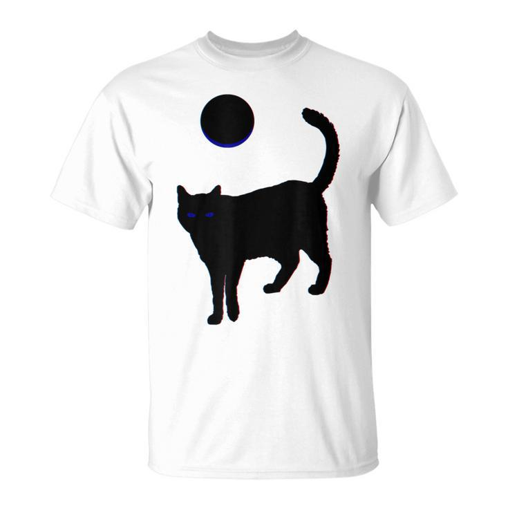 Black Cat Moon Halloween  Unisex T-Shirt