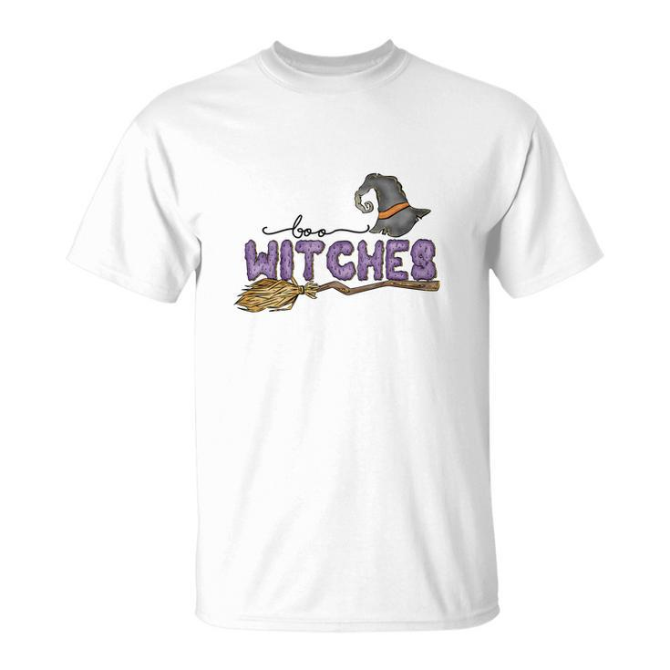 Boo Witches Broom Halloween Boo Crew Unisex T-Shirt