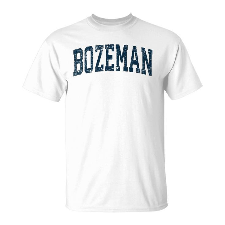 Bozeman Montana Mt Vintage Athletic Sports Navy Design Unisex T-Shirt