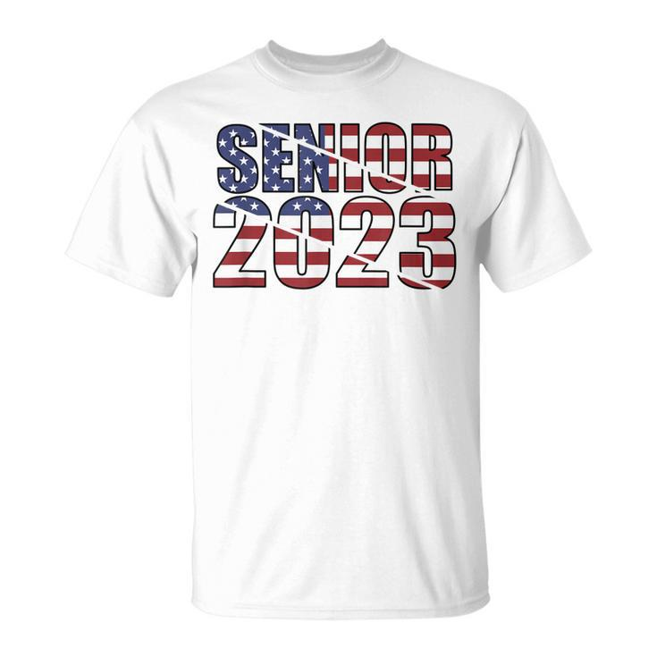 Class Of 2023 Usa Senior 2023 American Flag  Unisex T-Shirt