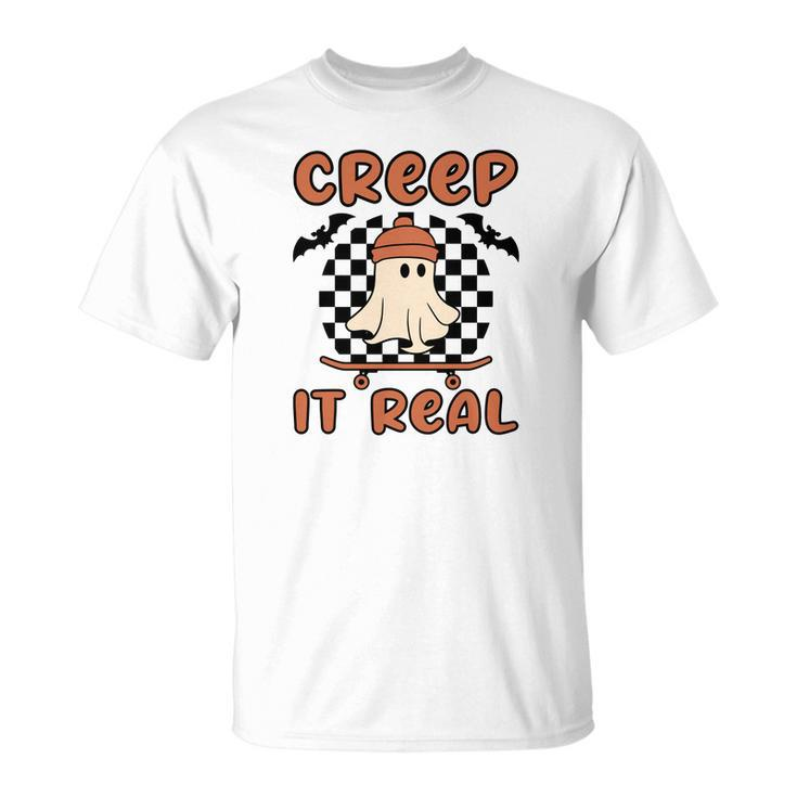 Creep It Real Boo Skateboarding Caro Halloween Unisex T-Shirt
