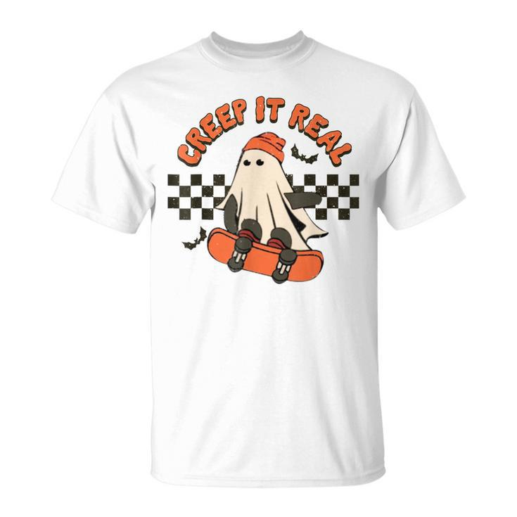 Creep It Real Ghost Boy Vintage Retro Halloween Fall Season T-shirt