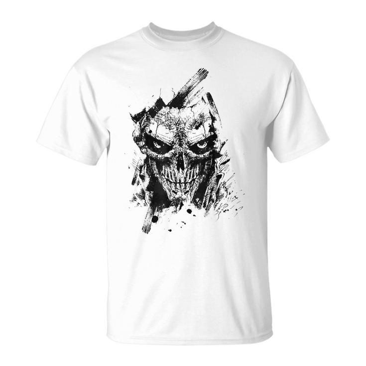 Creepy Zombie Demon Scary Horror Halloween Party Costume   Unisex T-Shirt