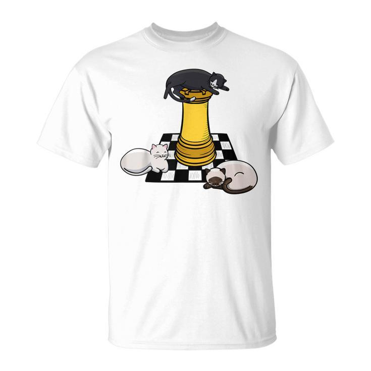 Cute Chess Cat T  Manga Style  For Chess Player  Unisex T-Shirt