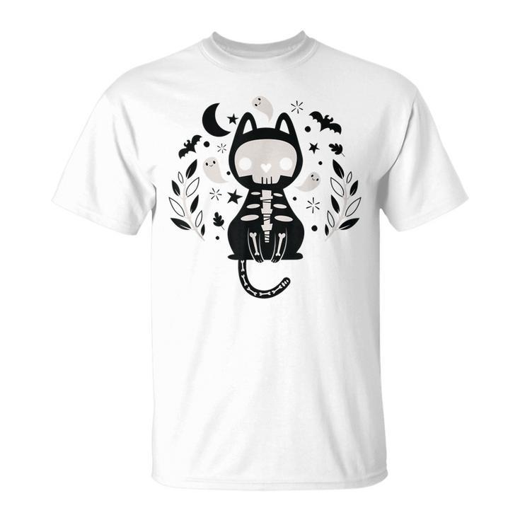 Cute Retro Black Cat Fall Halloween  Unisex T-Shirt