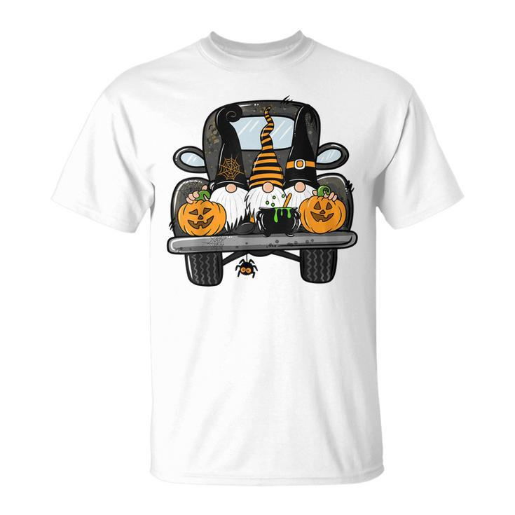 Fall Gnomes On Pumpkin Truck Halloween Costume Autumn Gift  Unisex T-Shirt