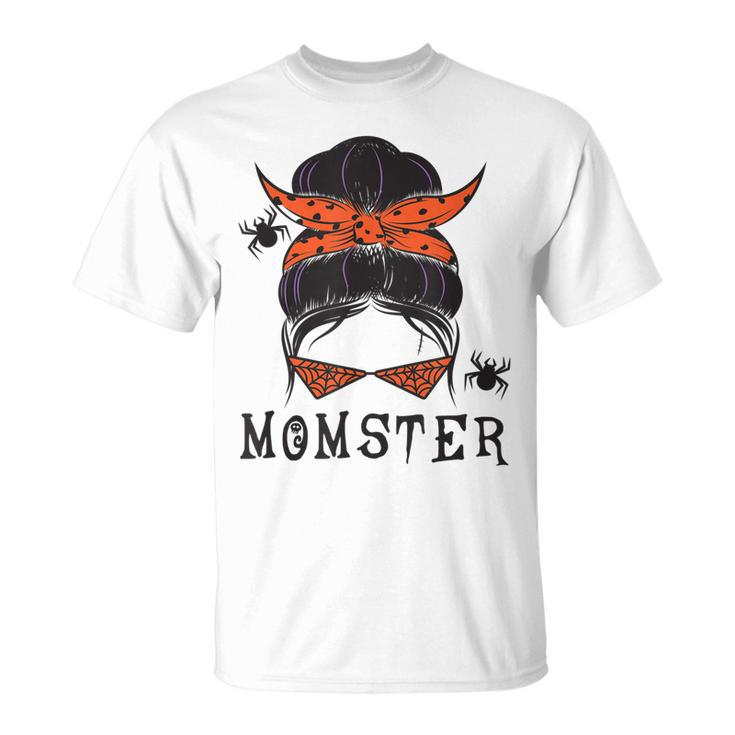 Funny Momster Halloween Witch Spider Cute Momster Glass   Unisex T-Shirt