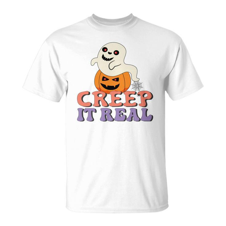 Halloween Boo With Pumpkin Creep It Real Unisex T-Shirt