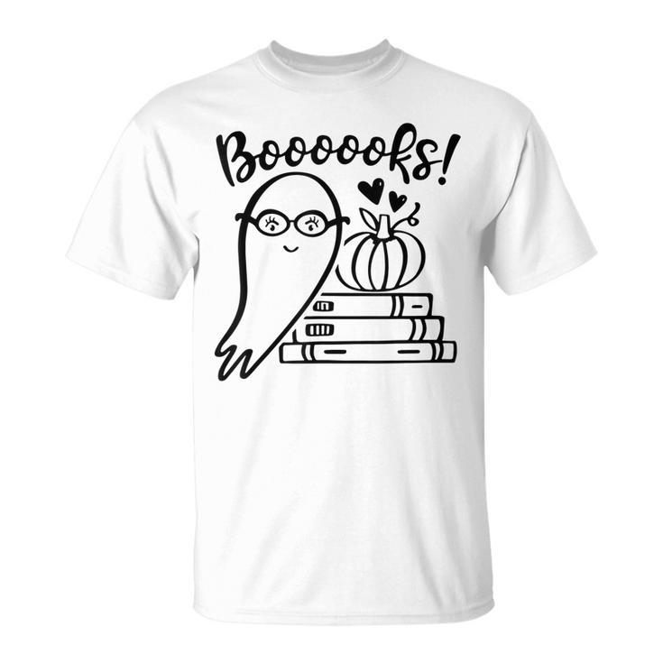 Halloween Booooks Ghost Reading Books Girls Boys T-shirt