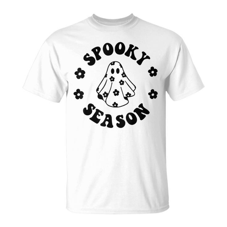 Halloween Ghost Vintage Groovy Trick Or Treat Spooky Vibes  Unisex T-Shirt