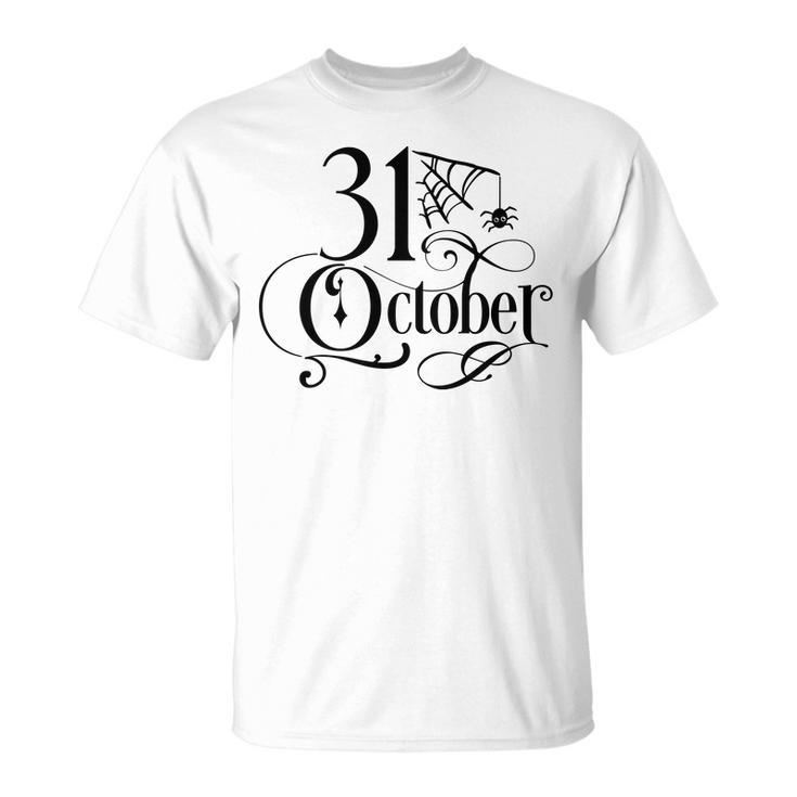Halloween October 31 Happy Halloween Black Design Men Women T-shirt Graphic Print Casual Unisex Tee