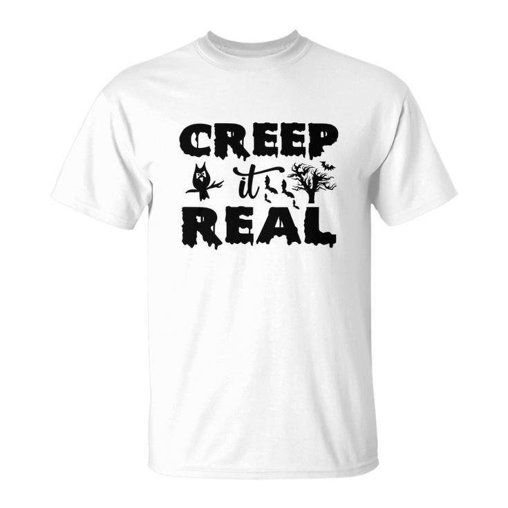 Halloween Owl Creep It Real Unisex T-Shirt