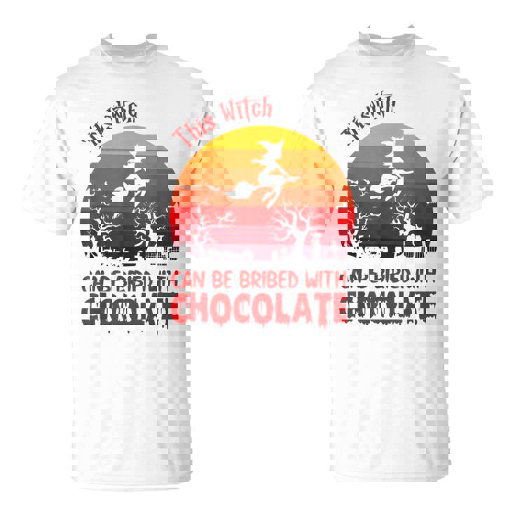 Halloween This Witch Can Be Bribed With Chocolate Retro  Unisex T-Shirt