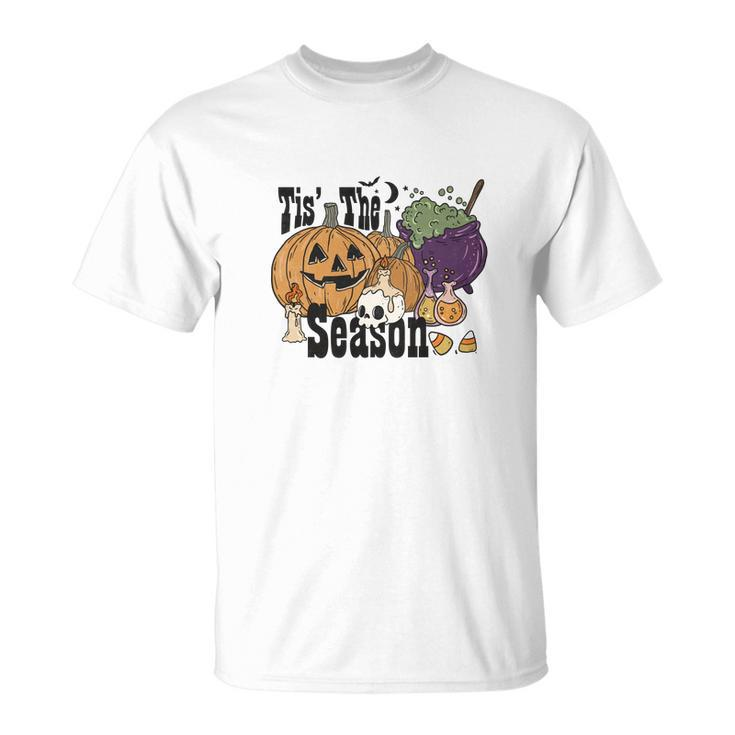 Halloween Tis The Season Pumpkin And Posion For You Men Women T-shirt Graphic Print Casual Unisex Tee