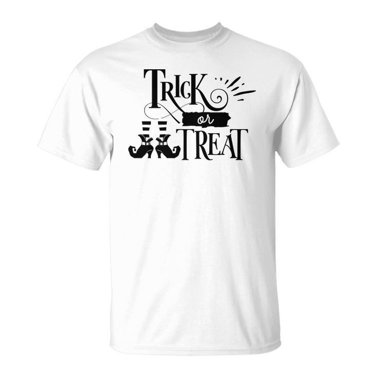 Halloween Trick Or Treat Black Design V2 Men Women T-shirt Graphic Print Casual Unisex Tee