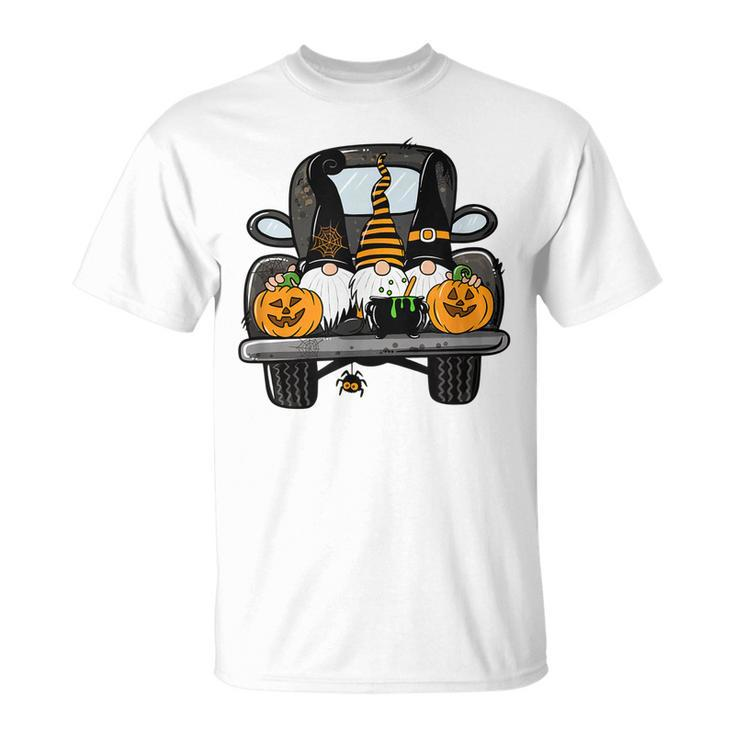Halloween Truck Gnomes Pumpkin Funny Thanksgiving  Unisex T-Shirt