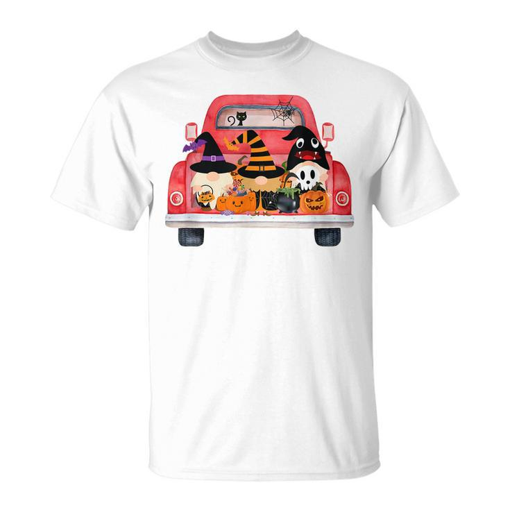 Halloween Truck With Cute Gnomes Pumpkin Funny  Unisex T-Shirt