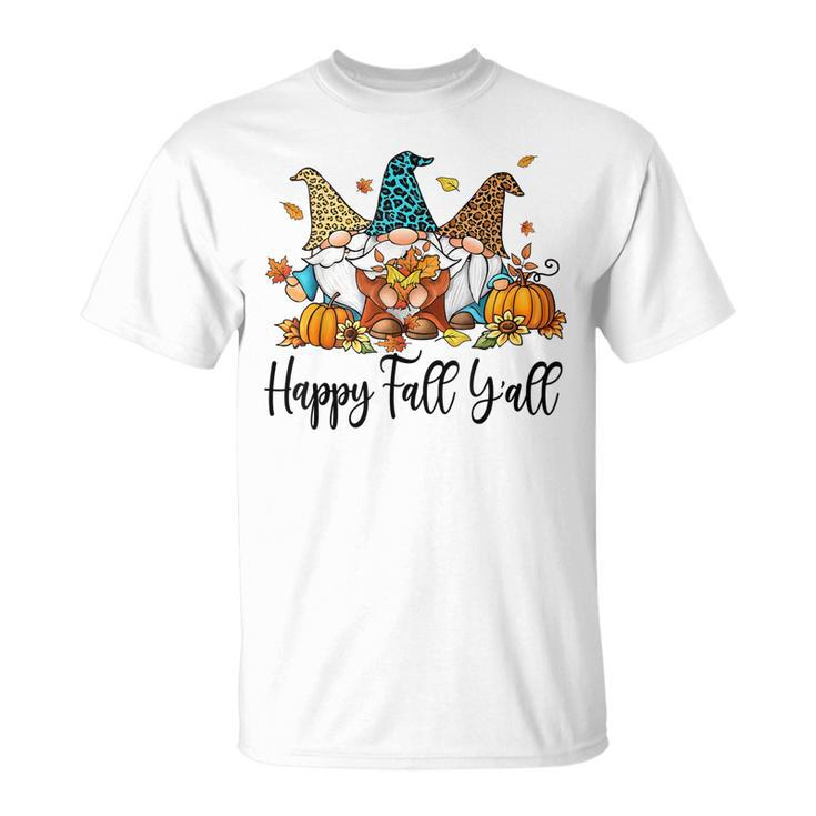Happy Fall Yall Gnomes With Pumpkins Thanksgiving T-shirt