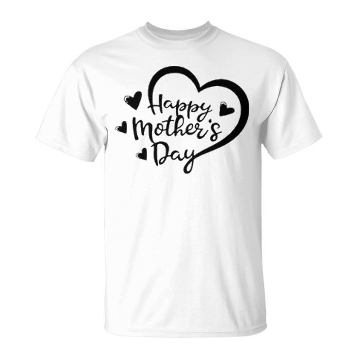 Happy Mother Day S For Letter Graphics Short Sleeve Casual Crew Neck Blouse Summer Heart Graphic V2 T-shirt