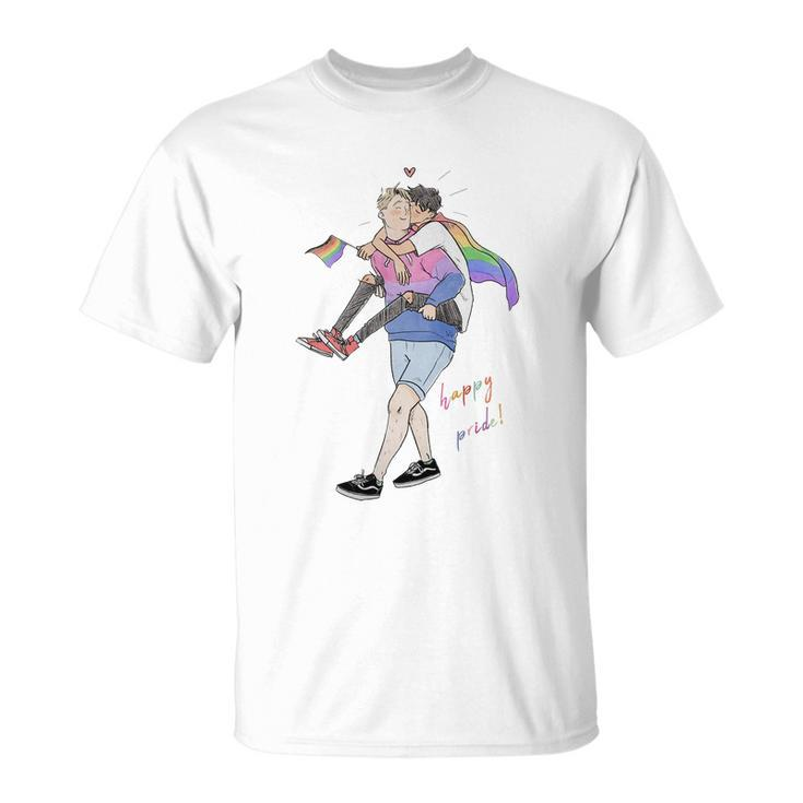 Heartstopper Lgbt Lover Nick And Charlie Happy Pride Unisex T-Shirt