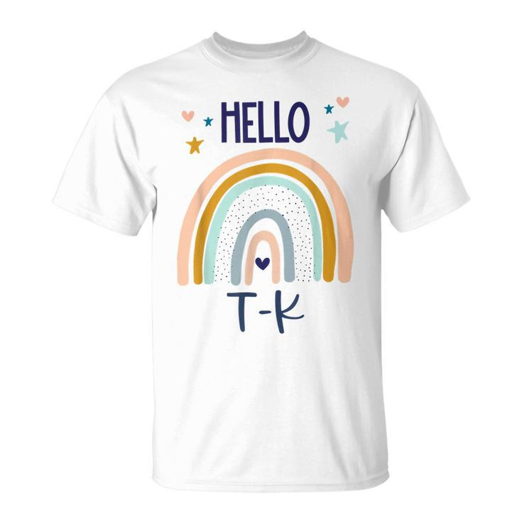 Hello Tk Rainbow For Prek Preschool Teacher Girls T-shirt