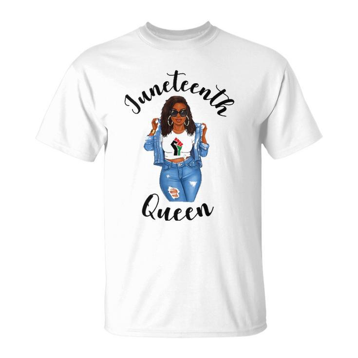 Juneteenth Queen Dreadlocks Girl Black Natural Hair Style T-shirt