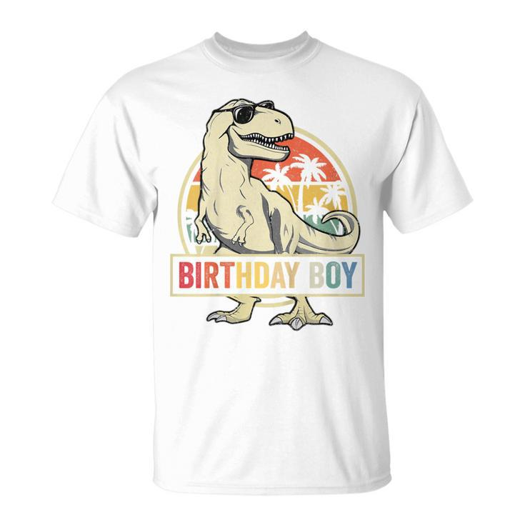Kids Birthday Boy Dino T Rex Dinosaur Boys Matching Family  Unisex T-Shirt