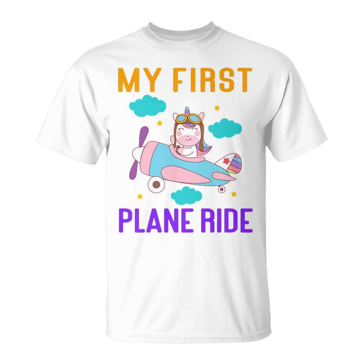 Kids First Time Flying My First Airplane Ride  Boys Girls   Unisex T-Shirt