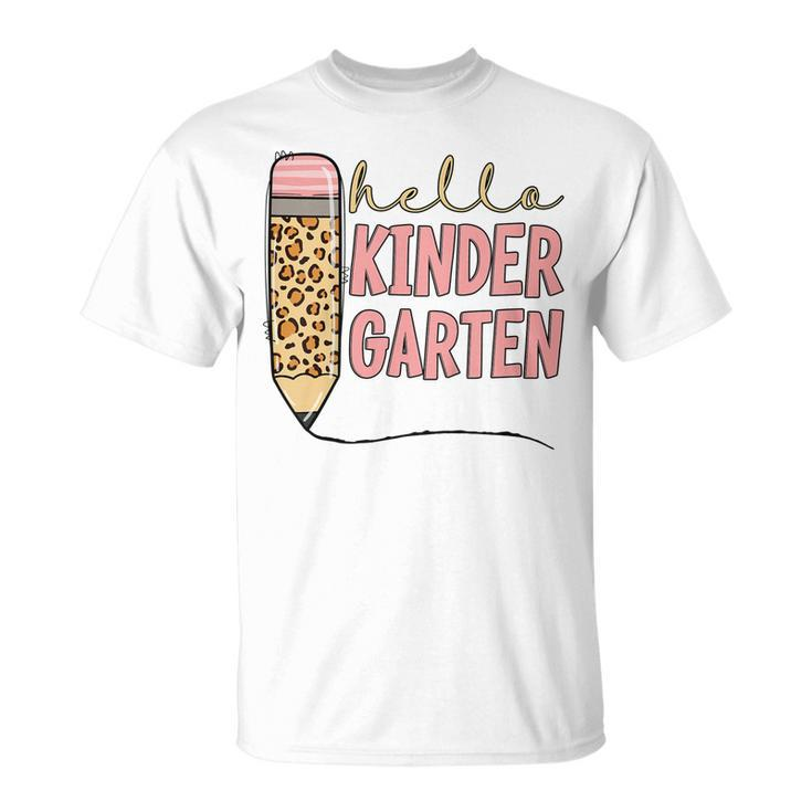 Kids Hello Kindergarten 1St Day Of Kindergarten Pencil  Unisex T-Shirt