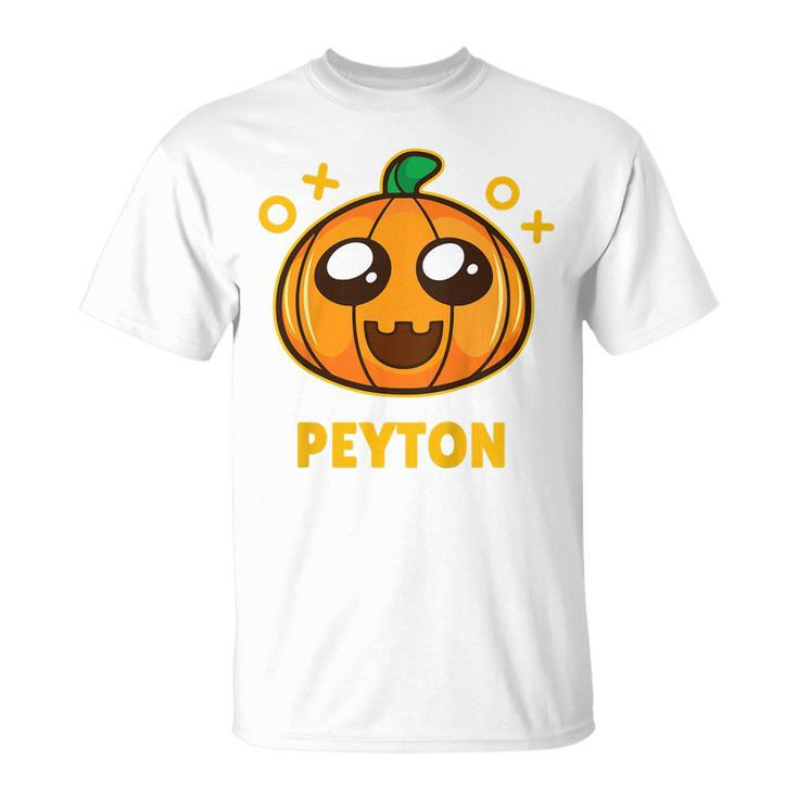 Kids Peyton Kids Pumpkin Halloween  Unisex T-Shirt