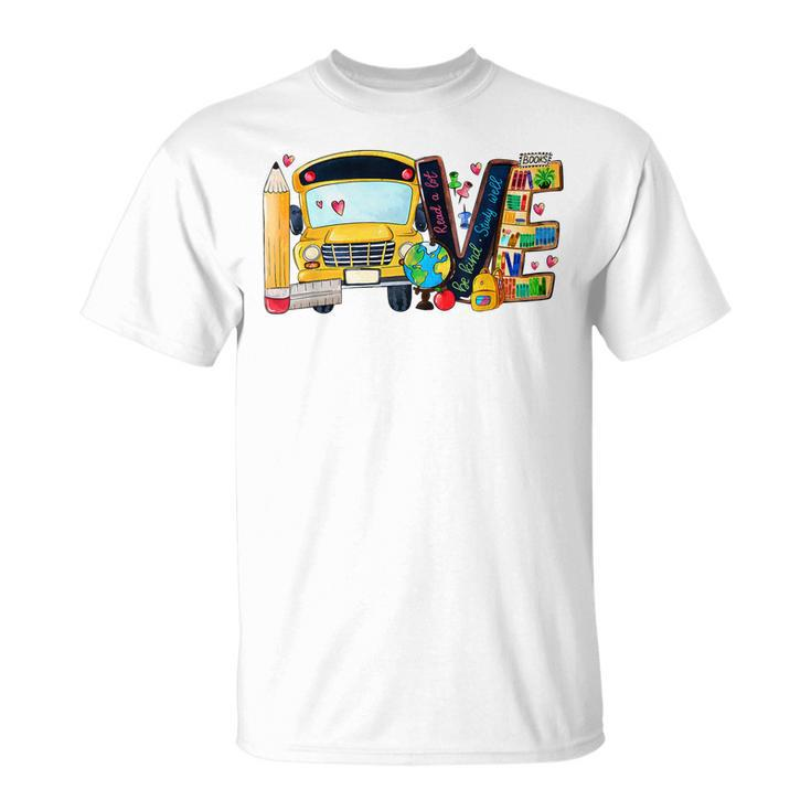 Love Back To School Bus Driver First Day Of School T-shirt